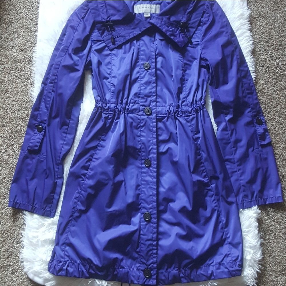 Marc New York Andrew‎ Marc Rain Trench Jacket Women’s Size XS Long Blue